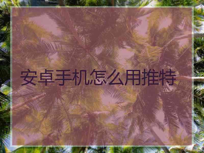 安卓手机怎么用推特