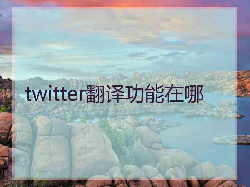 twitter翻译功能在哪