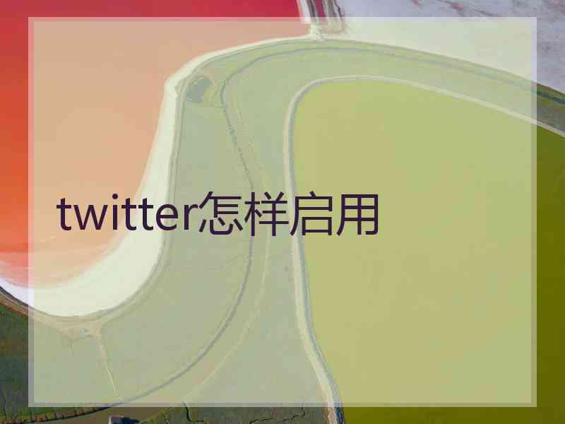 twitter怎样启用